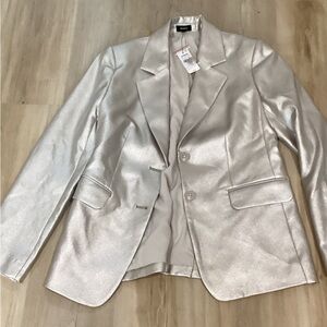 Express Shimmering Silver Blazer